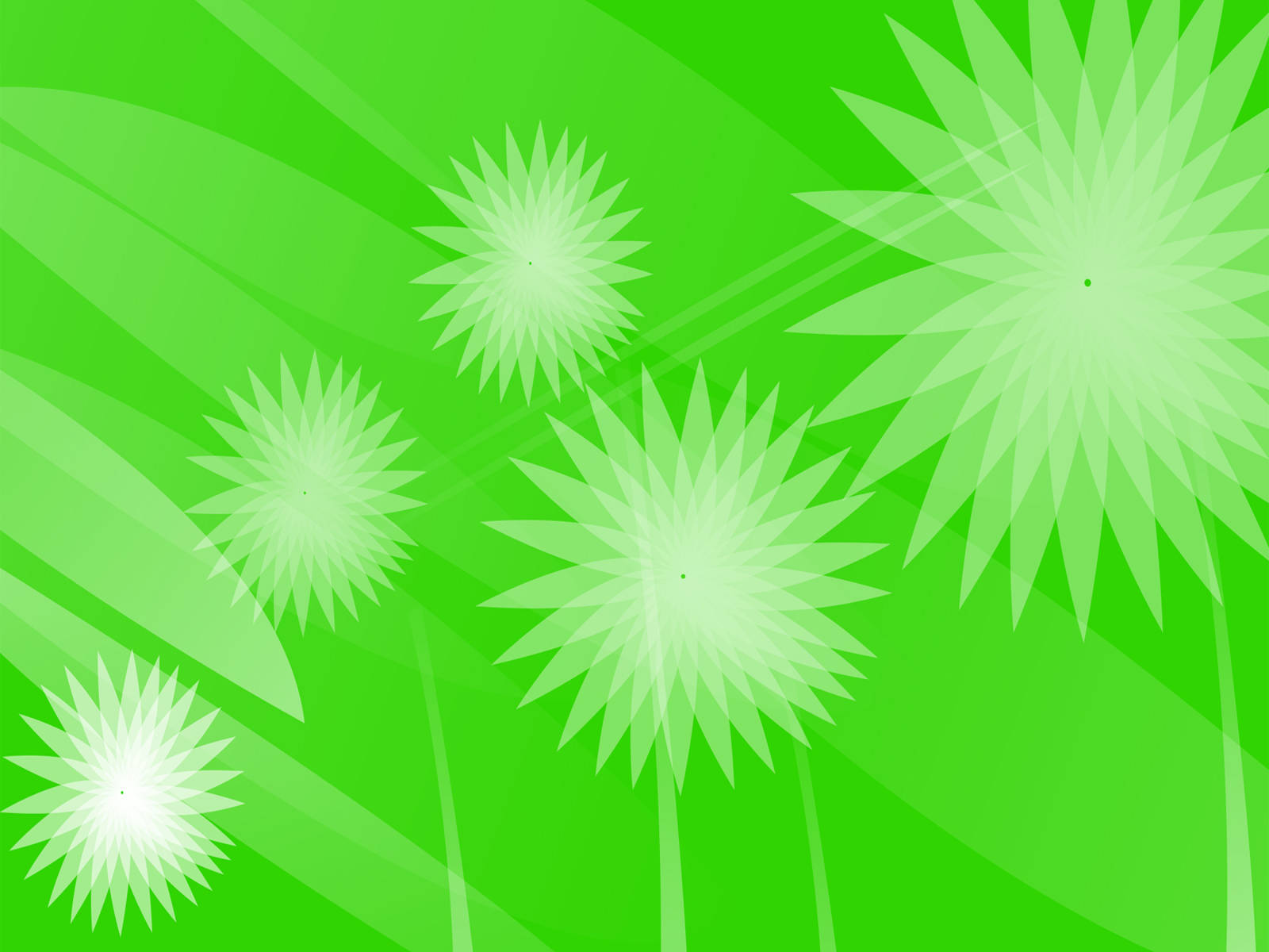 Green Abstract Dandelions Clipart