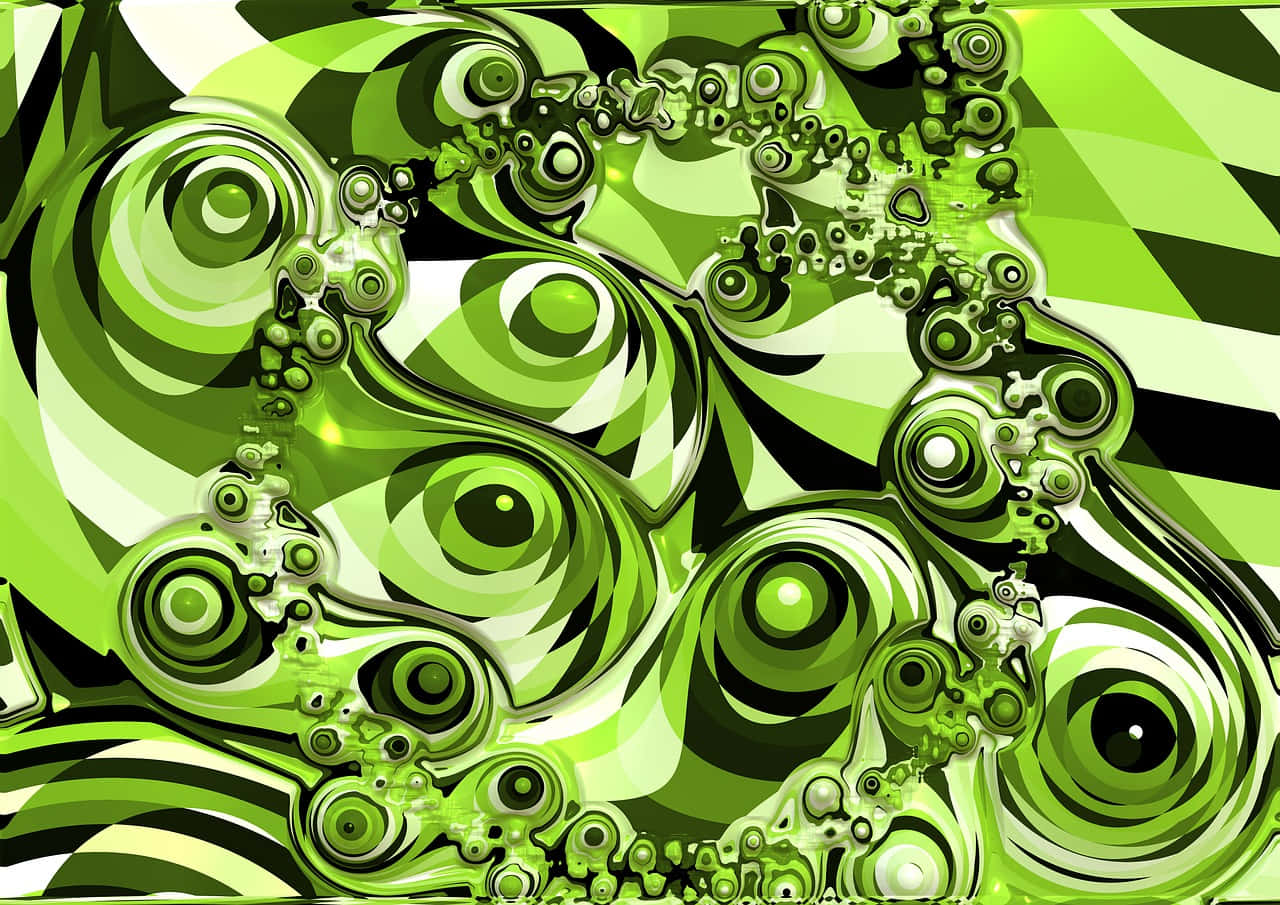 Green Abstract Fractal Art Wallpaper