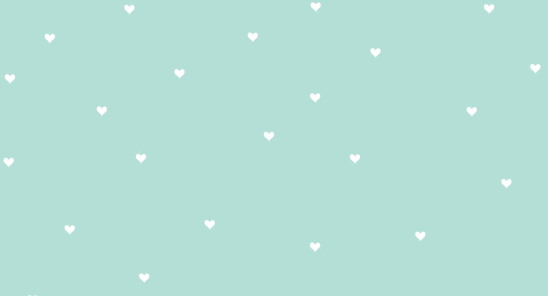 Green Aesthetic Desktop Hearts Wallpaper