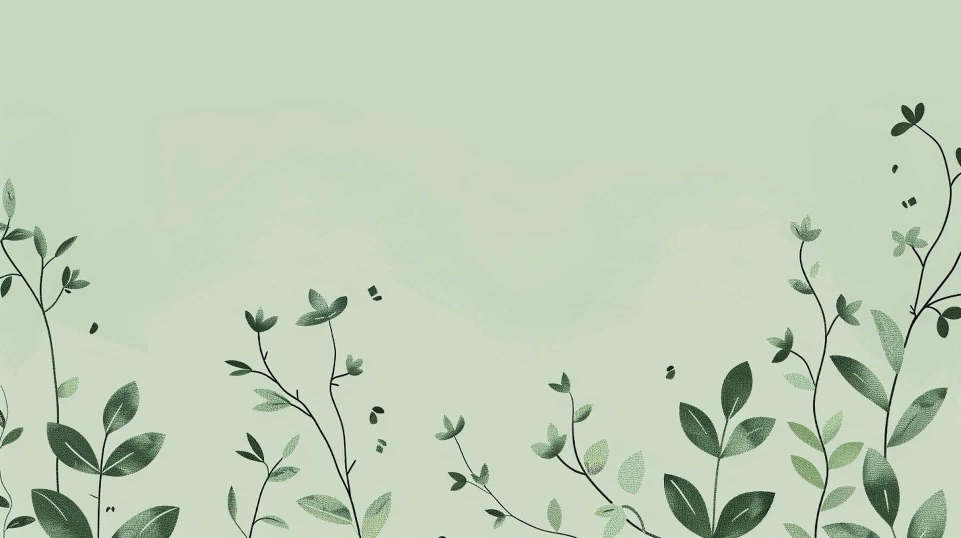 Green Aesthetic Floral Background Wallpaper