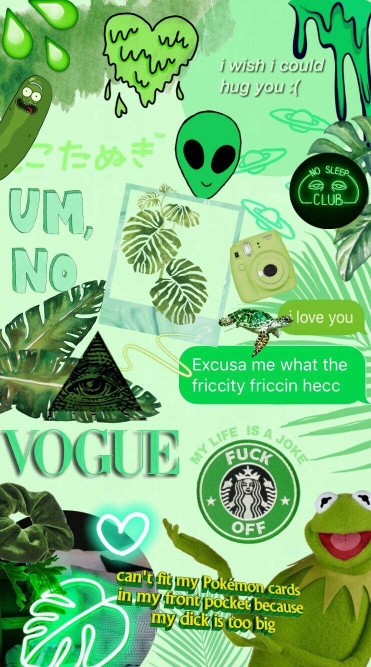 Øg din kreativitet med grøn æstetisk iPhone tapet. Wallpaper