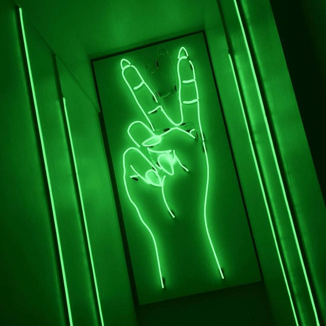 Green Aesthetic Peace Sign Picture