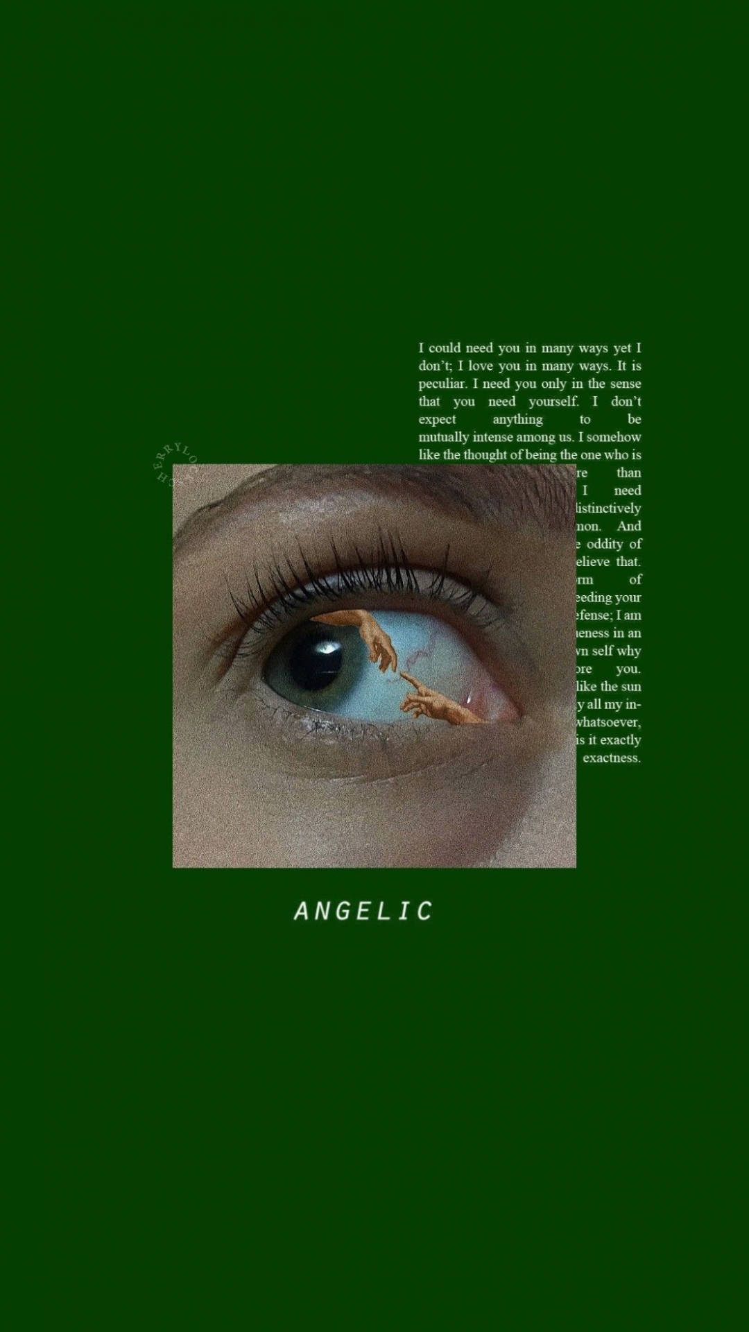 Green Aesthetic Tumblr Angelic Eyes Wallpaper