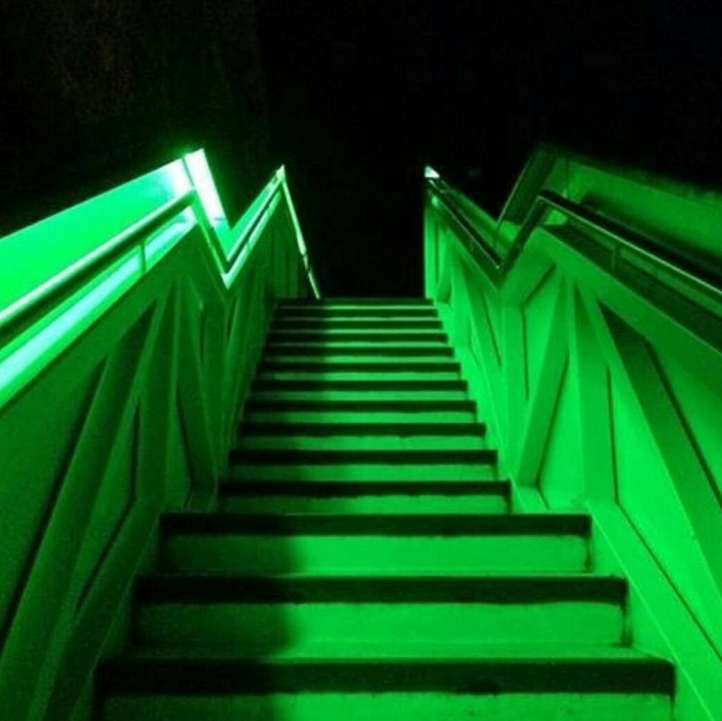 Green Aesthetic Tumblr Stairs Wallpaper