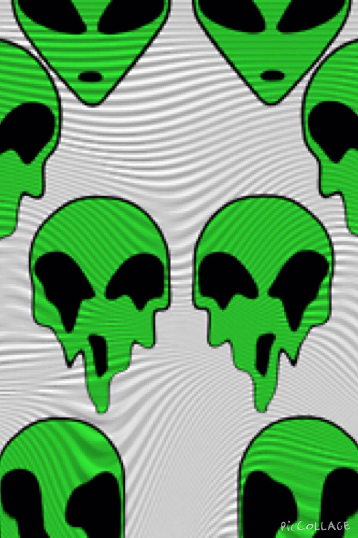 Download Green Aesthetic Tumblr Trippy Alien Wallpaper 