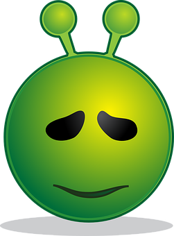Green Alien Emoji Graphic PNG