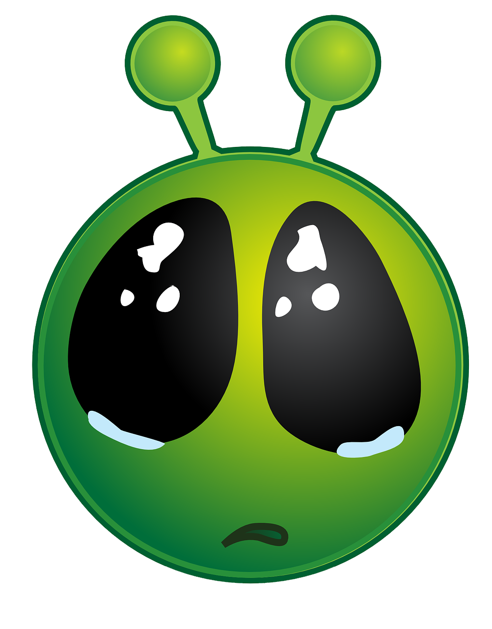 Green Alien Face Emoji PNG