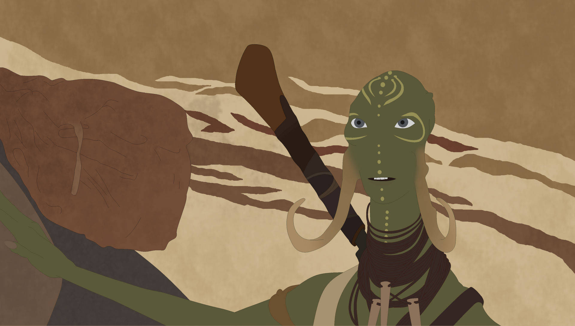 Grönalien Soldat I John Carter Konst. Wallpaper