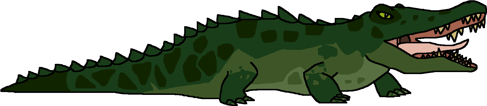 Green Alligator Illustration PNG