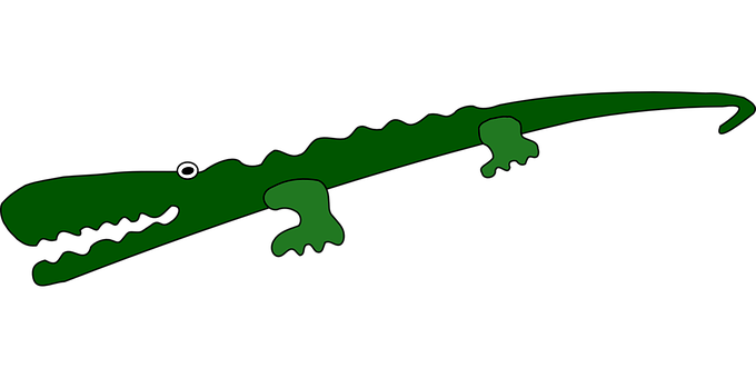 Green Alligator Silhouette Graphic PNG
