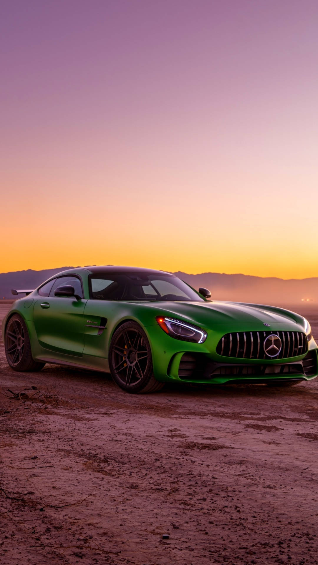 Green AMG During Sunset Wallpaper