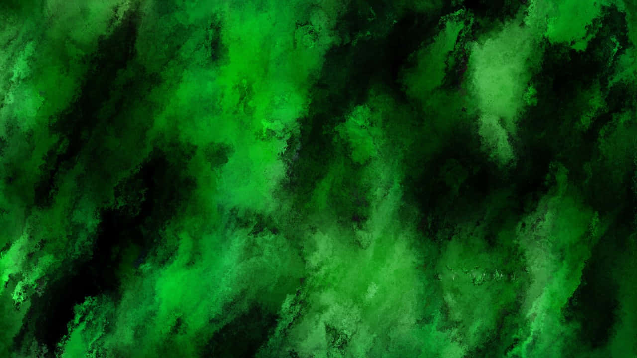 Akvarelltextureradgrön Och Svart Bakgrund För Dator- Eller Mobiltelefonens Skärmsläckare.