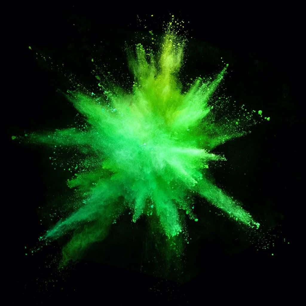 Exploded Green And Black Background