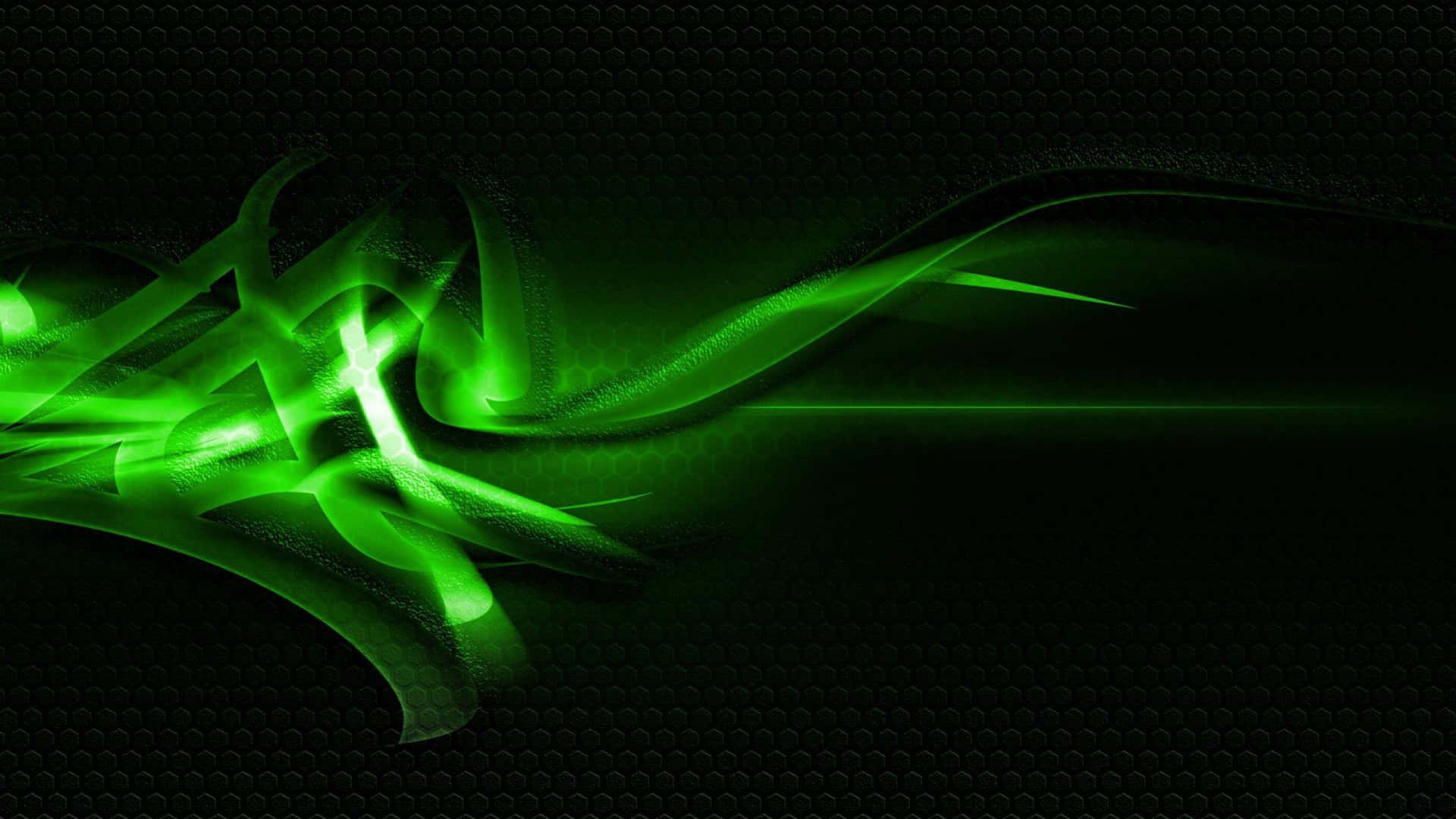 Abstract Texture In Green And Black Background
