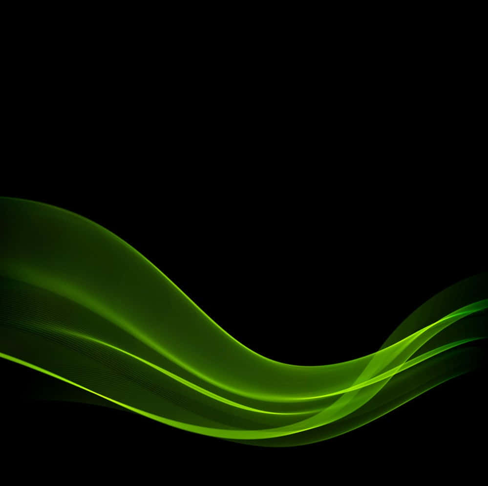 Transparent Wave Green And Black Background