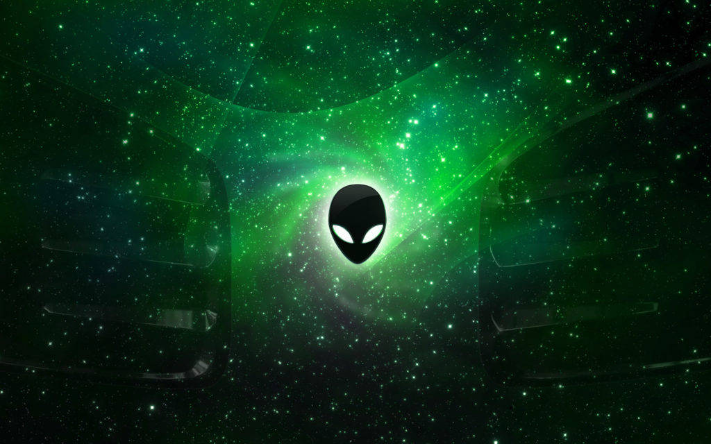 Green And Black Cosmic Alienware Logo