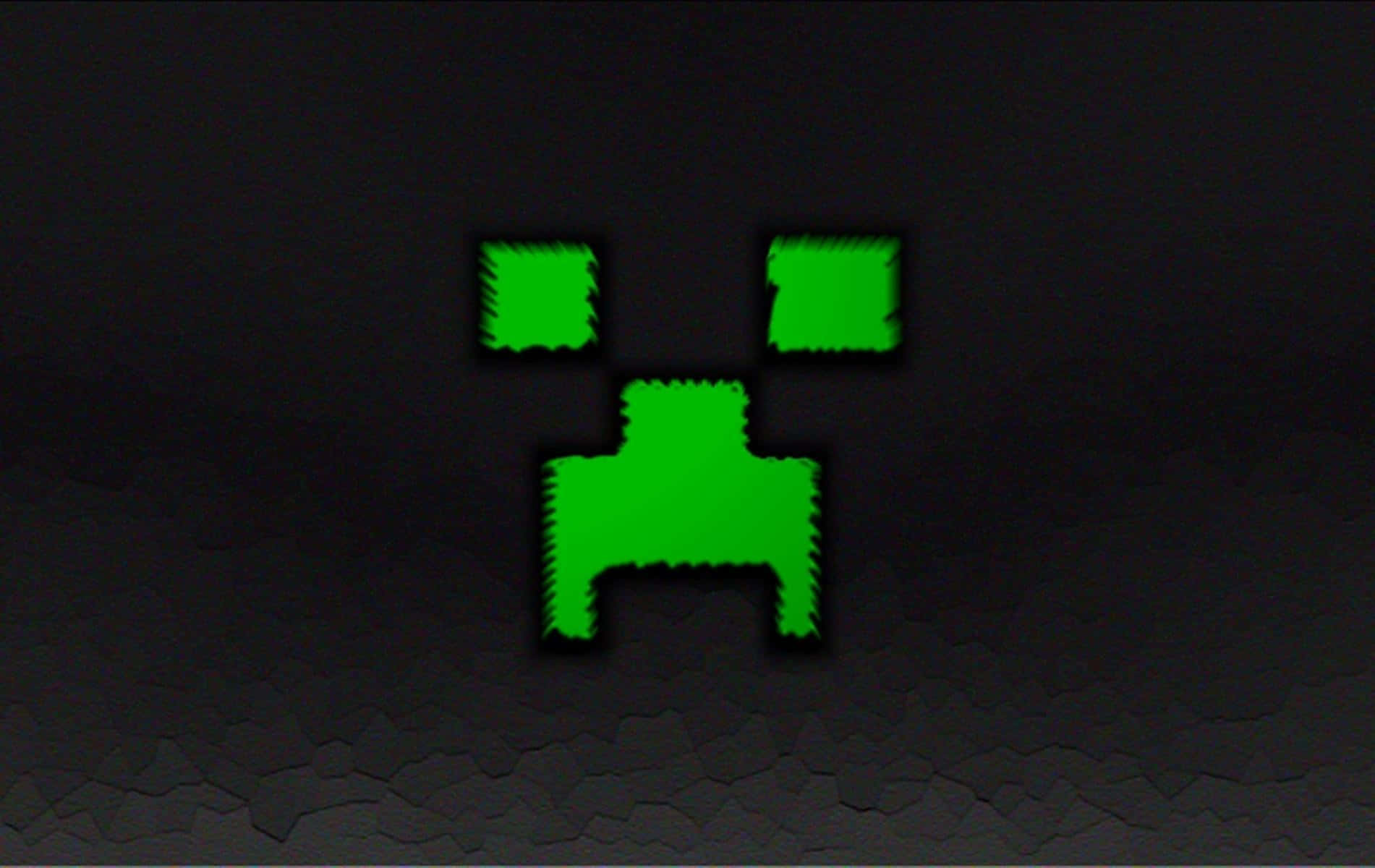 Green And Black Creeper Face Minecraft Design Wallpaper