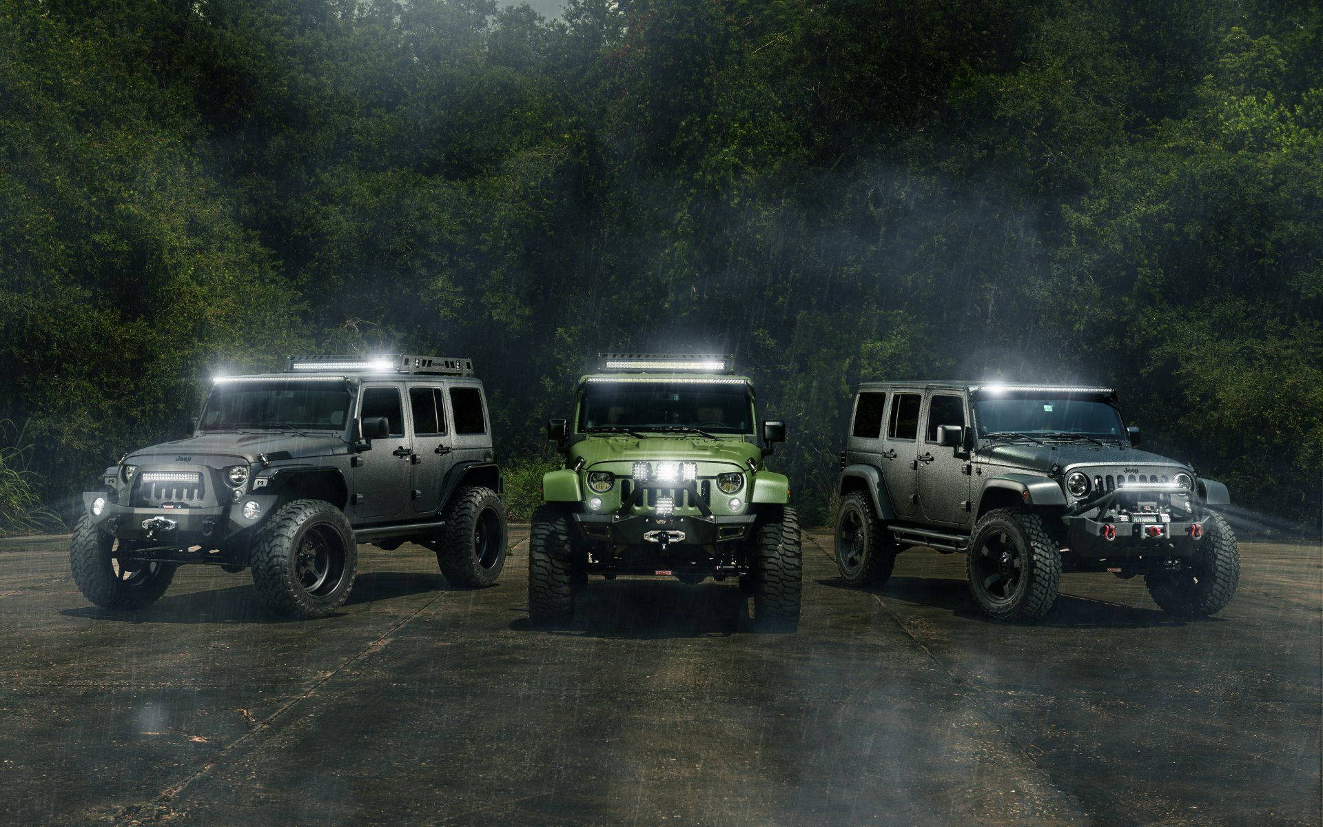 Green And Black Jeeps Wallpaper