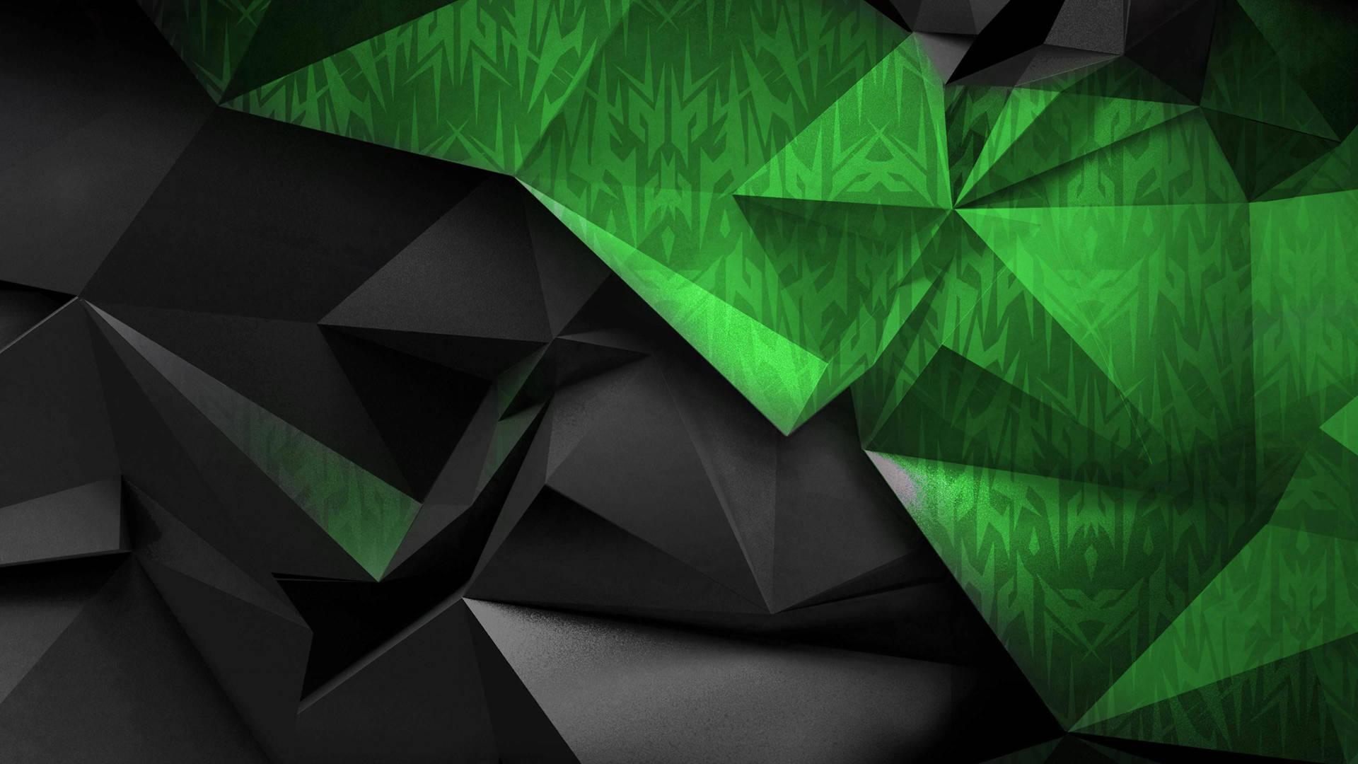 Green And Black Shaped Abstract
