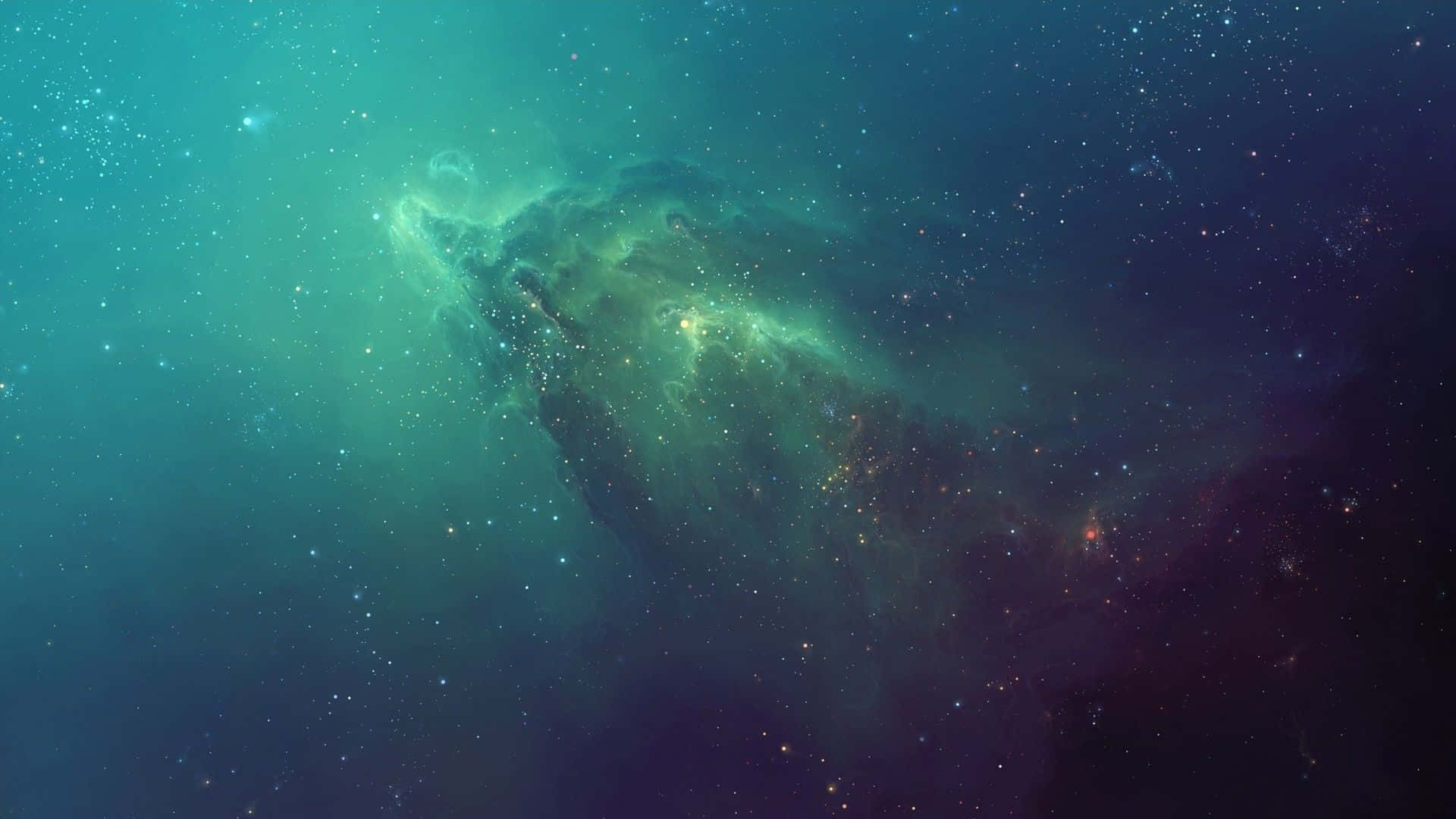 Loscolores Verde Y Azul De Nuestra Galaxia Representan La Inmensidad Del Universo. Fondo de pantalla