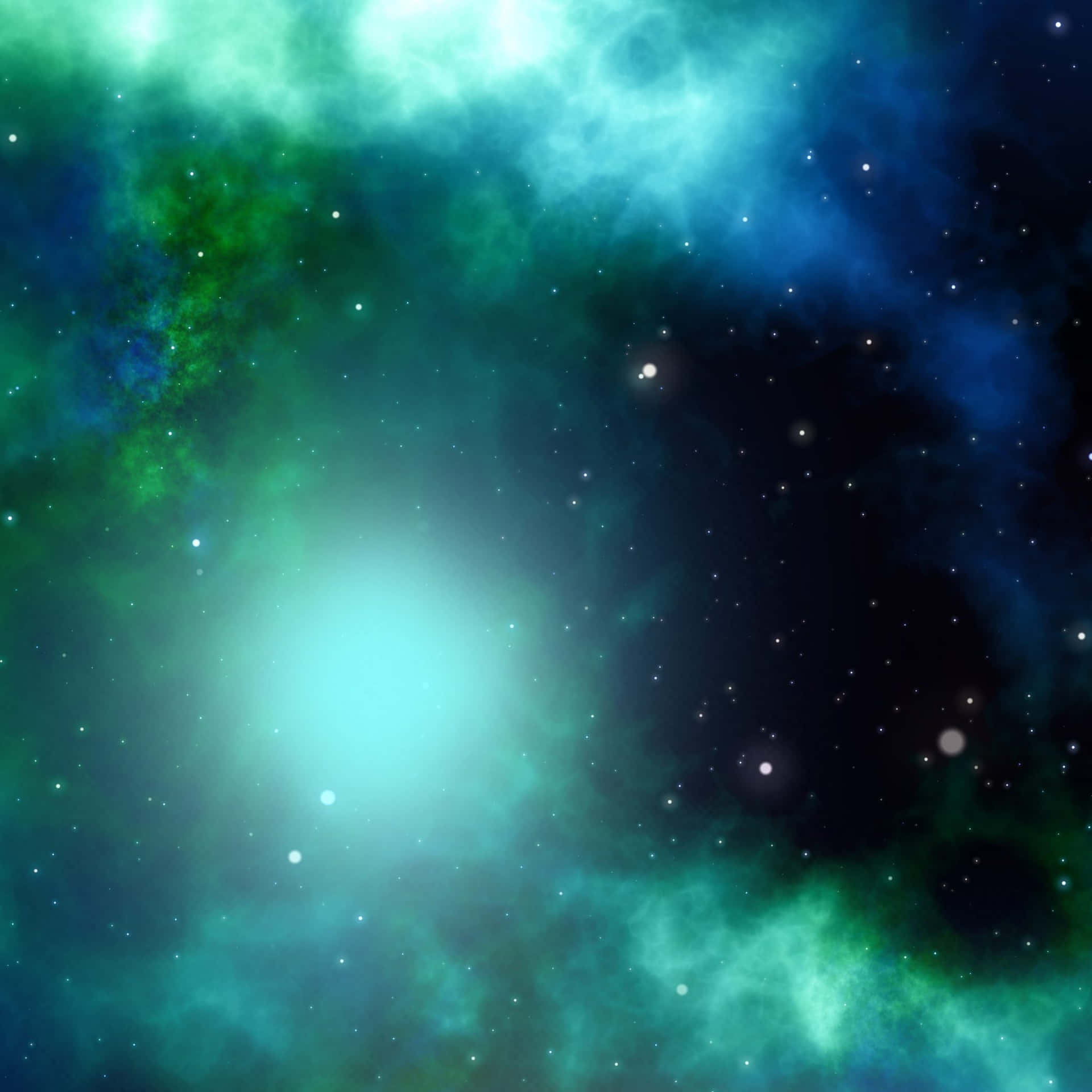 Laeternidad Revelada En La Belleza De Una Galaxia Lejana Verde Y Azul. Fondo de pantalla