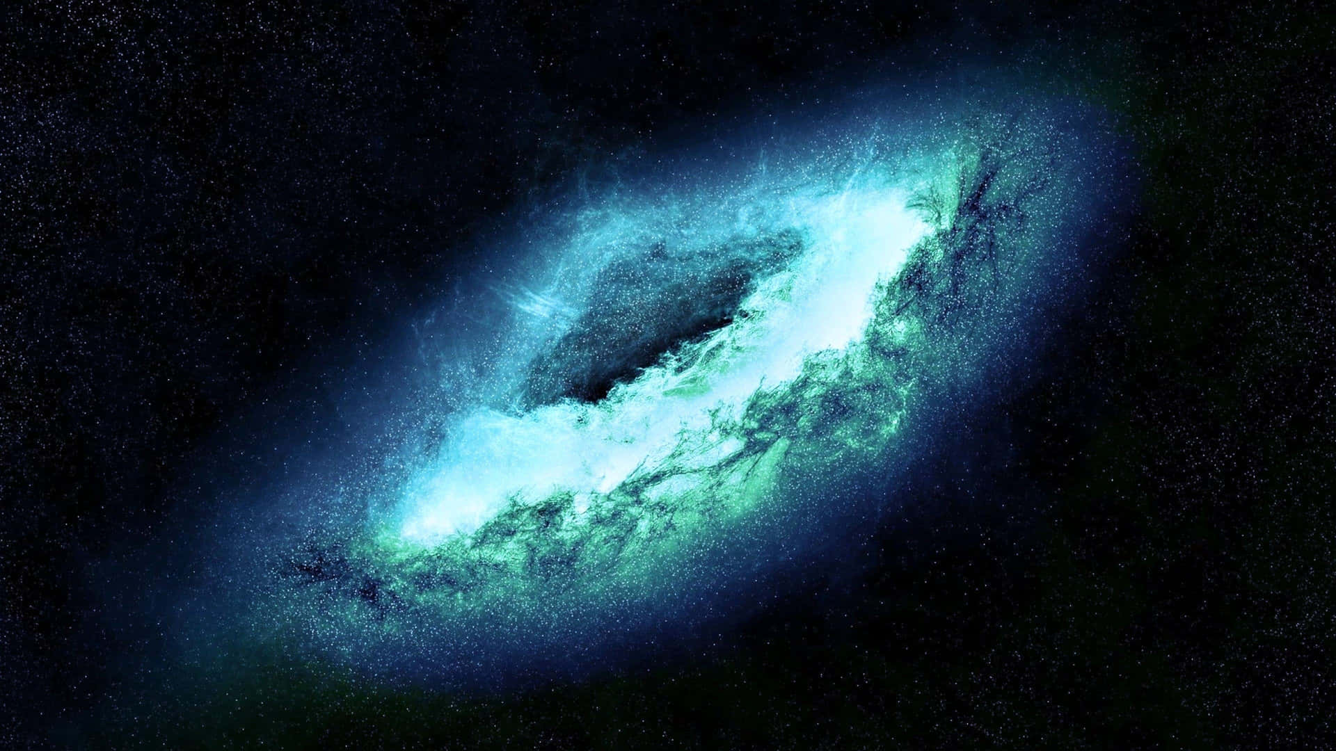 ¡explorael Vasto Universo De Verde Y Azul! Fondo de pantalla