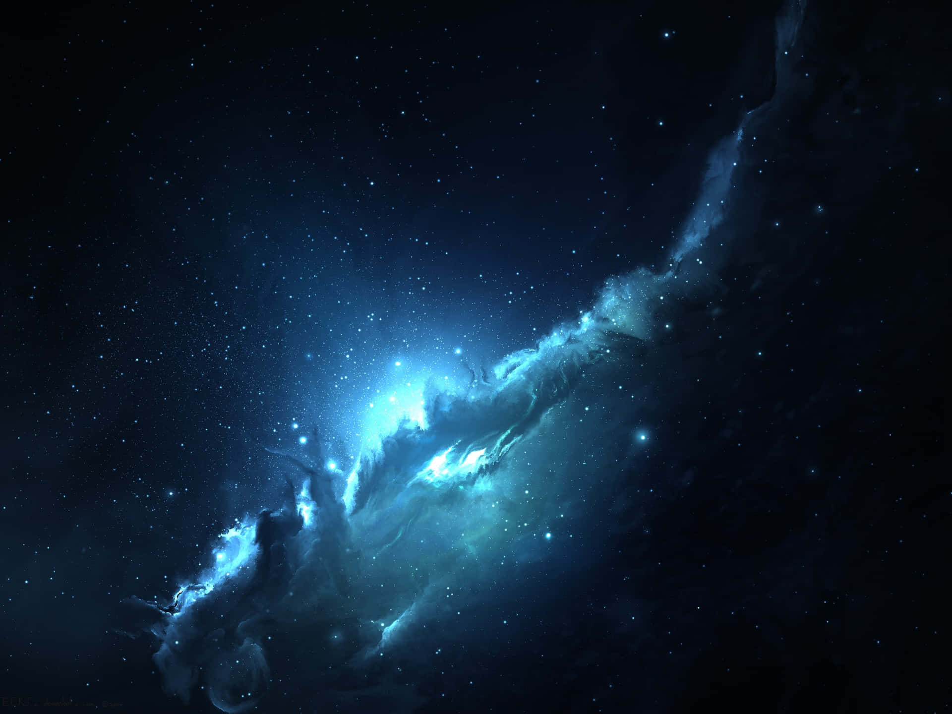 Admirala Magnífica Belleza De Un Mar De Galaxias Verdes Y Azules. Fondo de pantalla