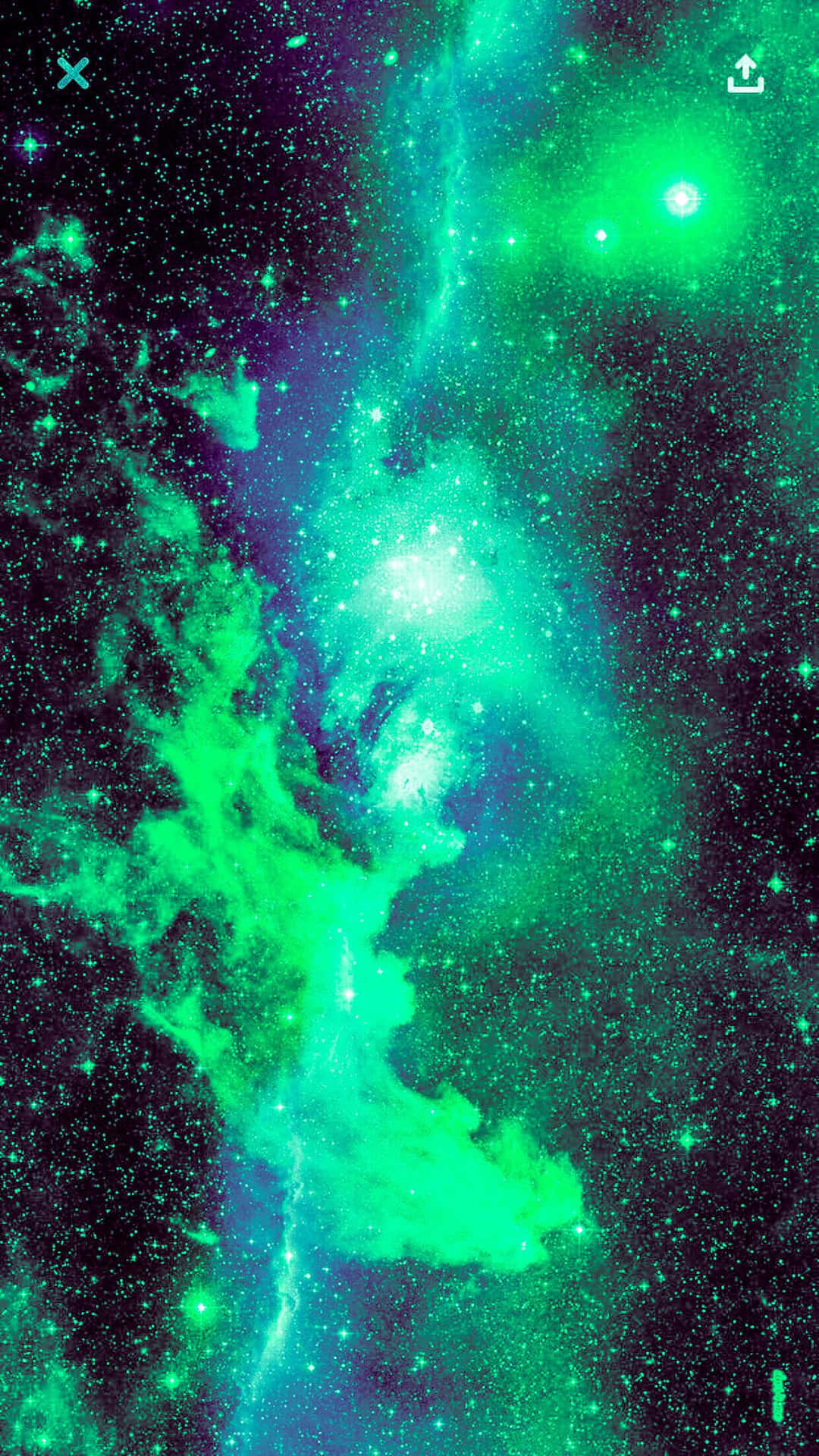 Udforsk en fantastisk og livlig Grøn og Blå Galakse. Wallpaper