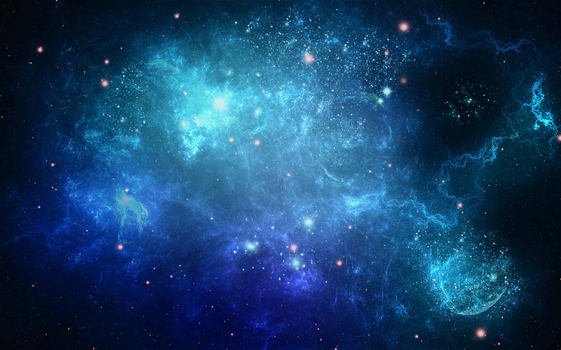 Hermosagalaxia Verde Y Azul Fondo de pantalla