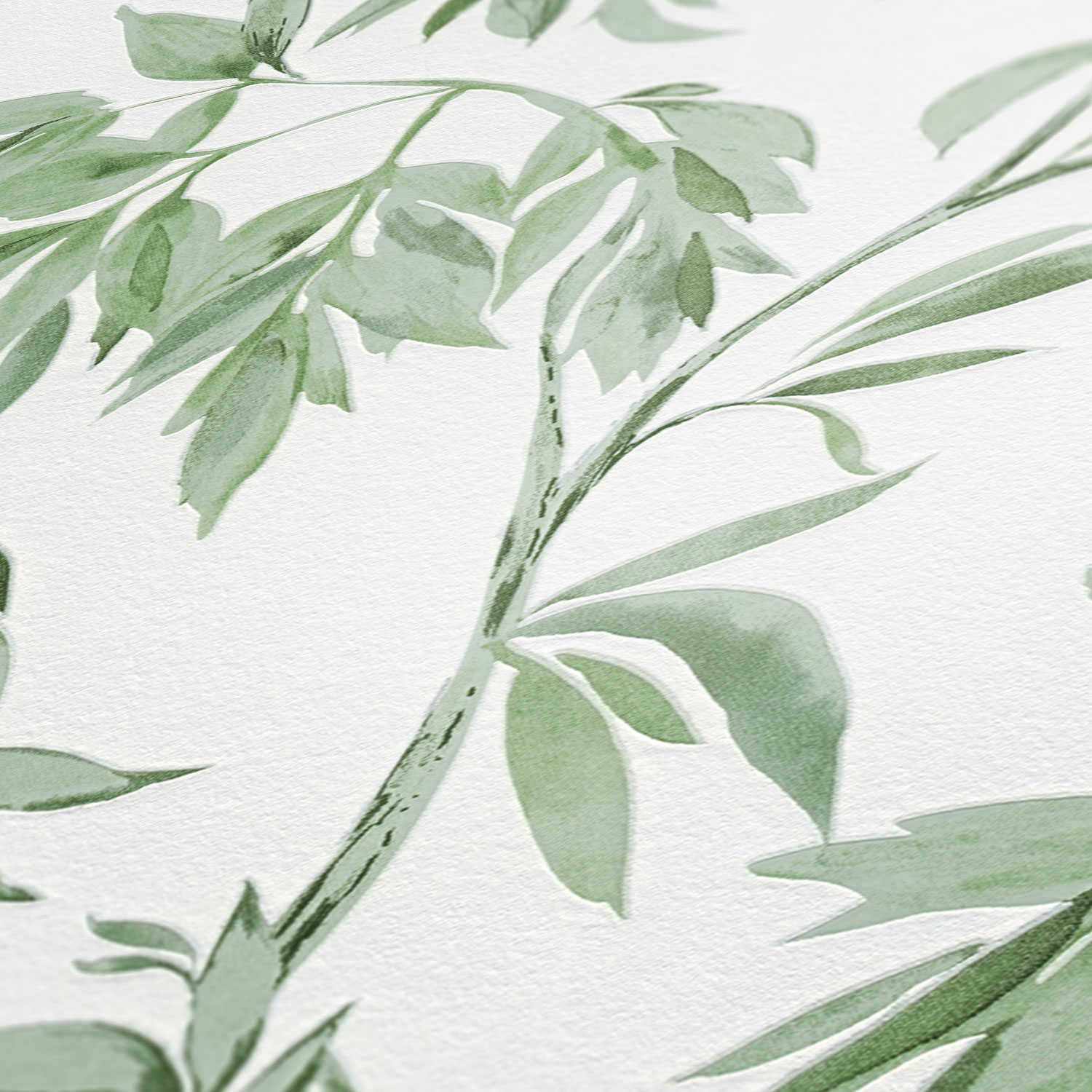 Green And White Aesthetic Watercolor Painting Wallpaper