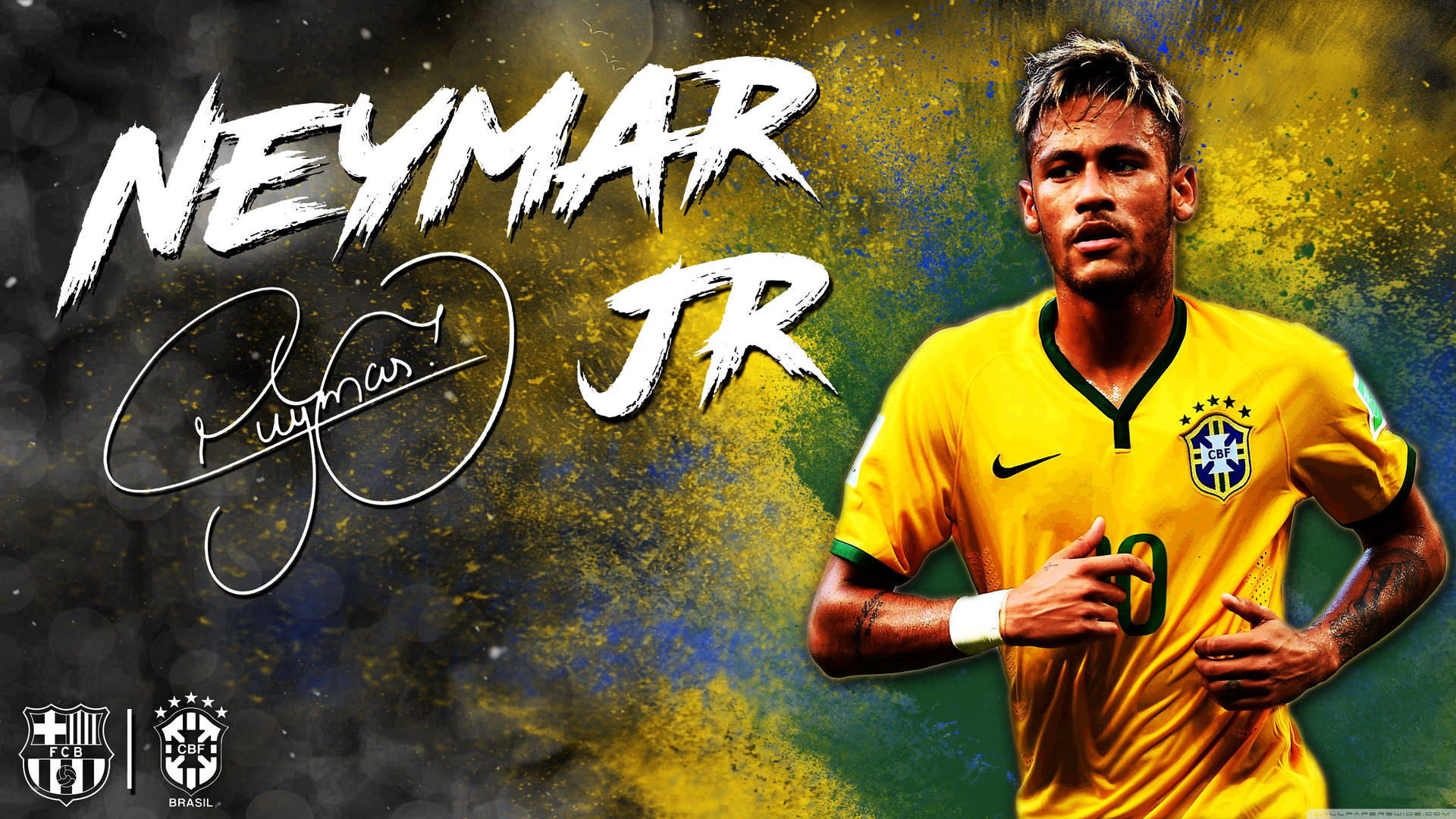 Neymar showing his support for his fans Wallpaper