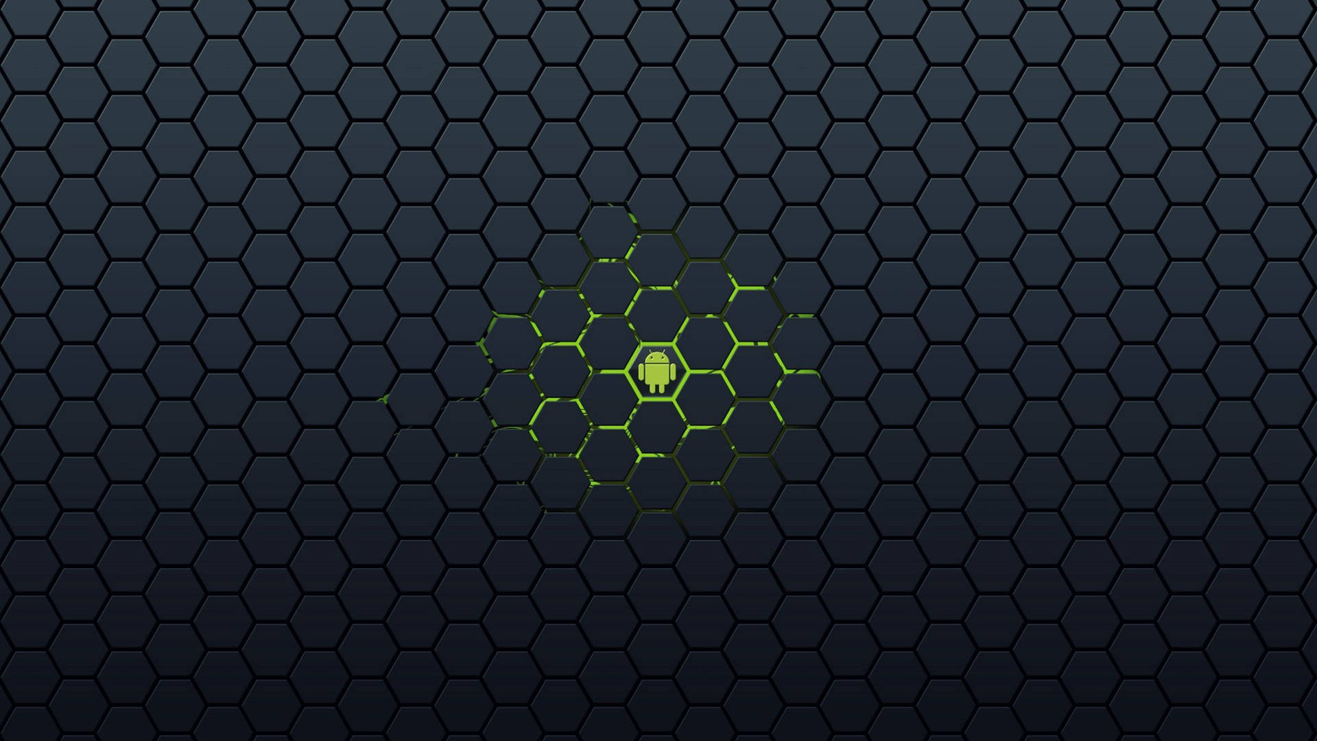 Green Android Black Hexagons Wallpaper