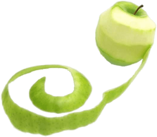 Green Apple Peeled Spiral PNG