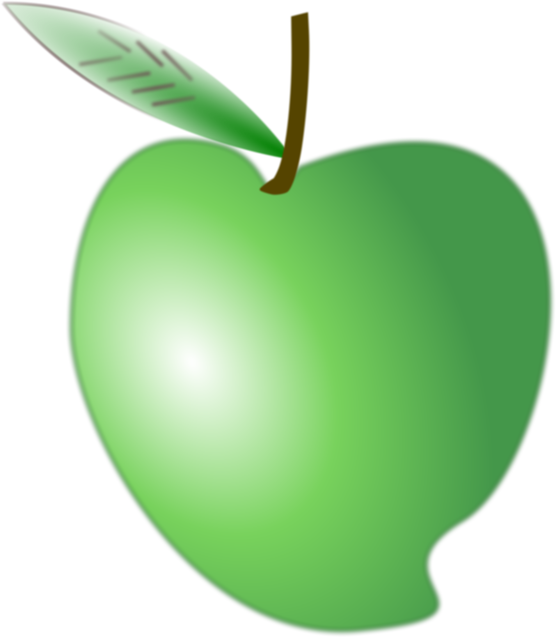 Green Apple Vector Illustration PNG