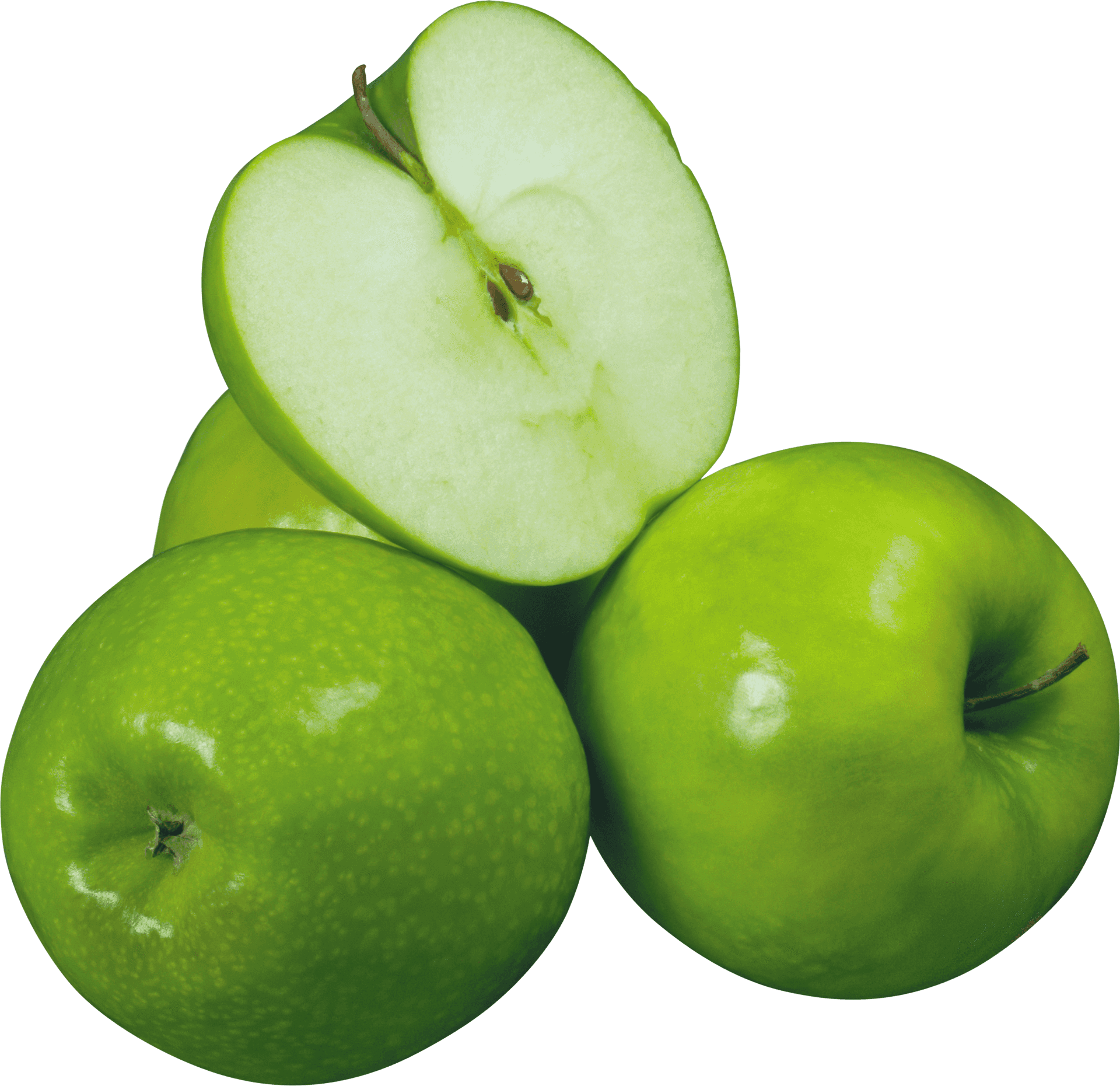 Fresh Green Apples Sliced PNG