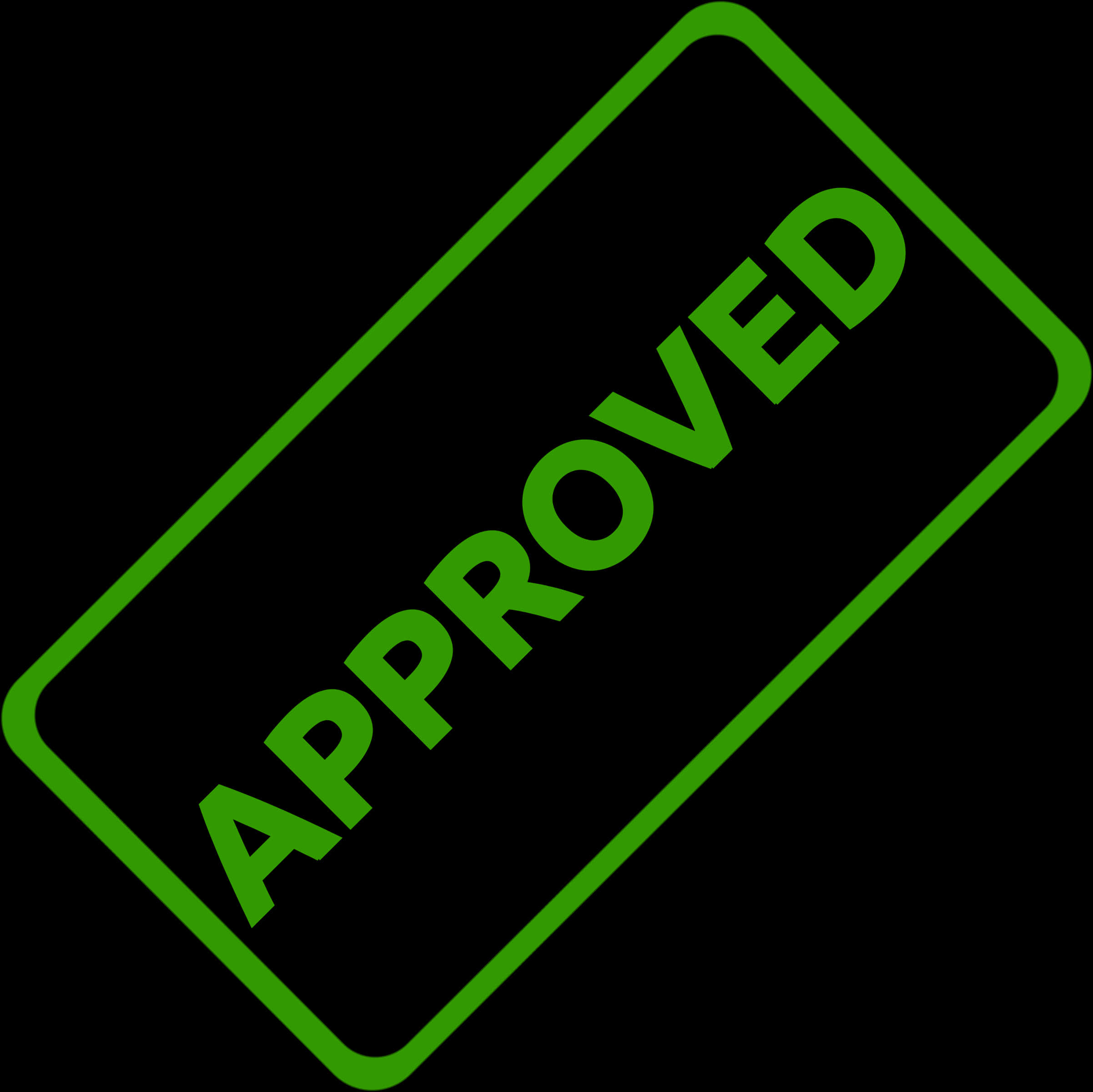 Green Approved Stamp PNG