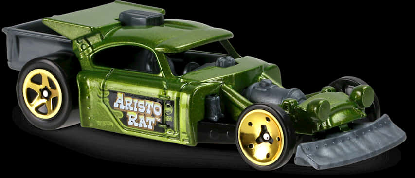 Green Aristo Rat Hot Wheels Toy Car PNG