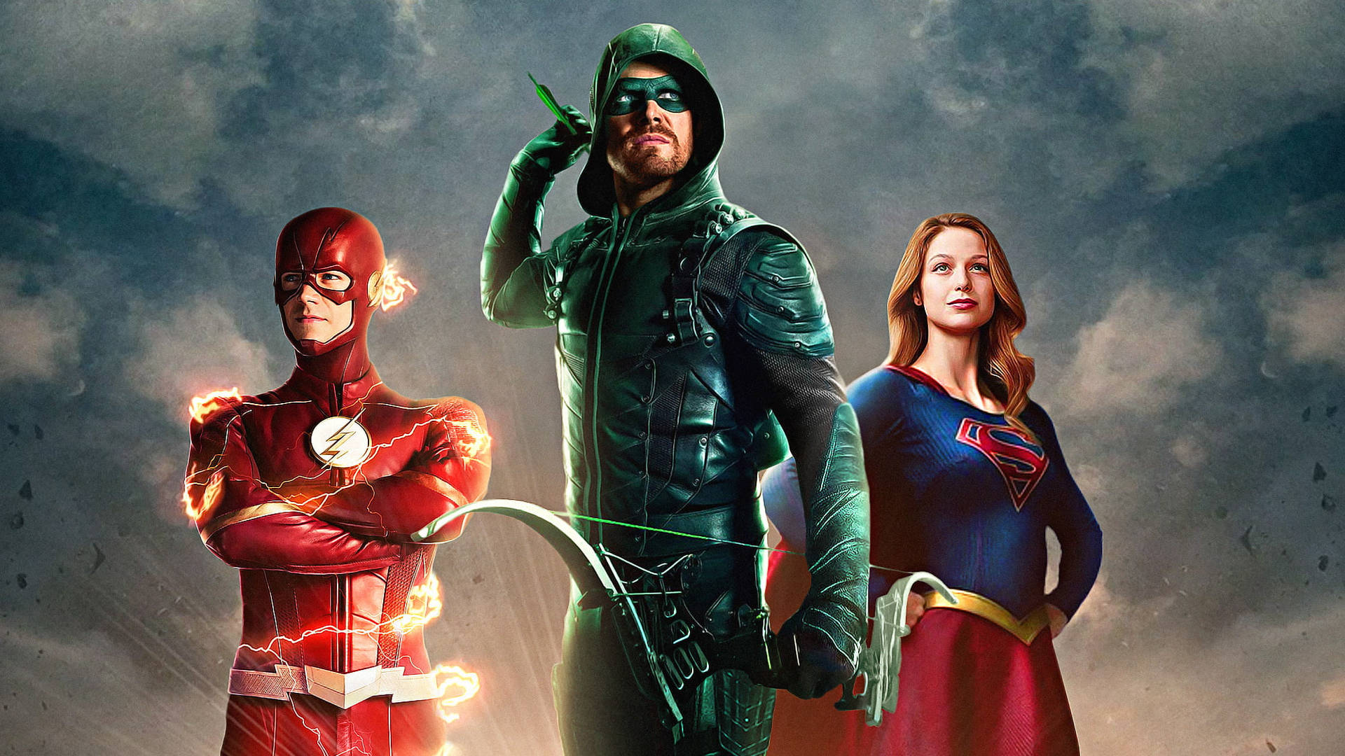 Green Arrow Flash Vs. Arrow Background