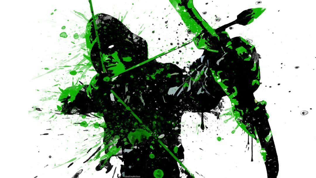 Bright And Bold Green Arrow Iphone Wallpaper