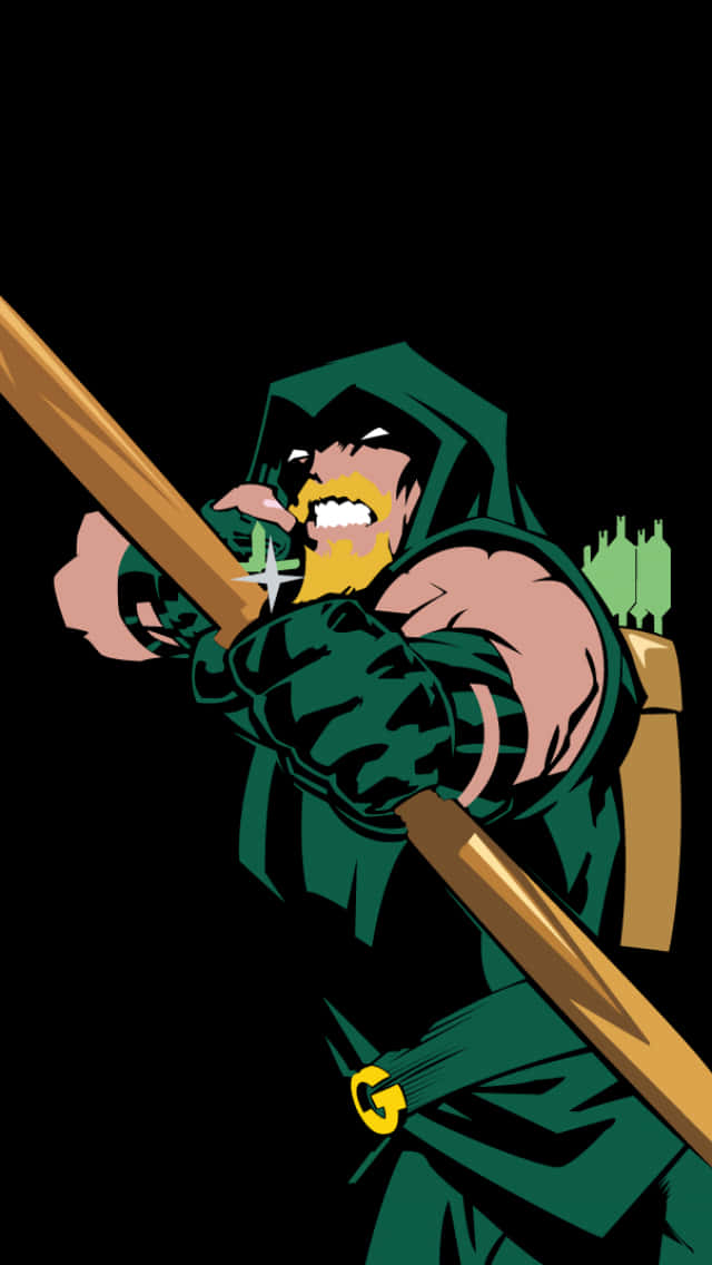 ¡obténel Nuevo Green Arrow Para Iphone Y Únete A La Lucha Por La Justicia! Fondo de pantalla