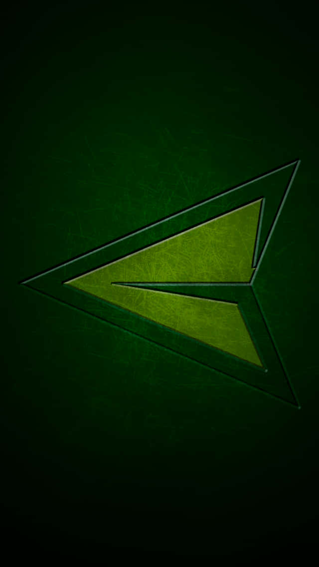 Grünerpfeil-logo Auf Einem Dunklen Hintergrund Wallpaper