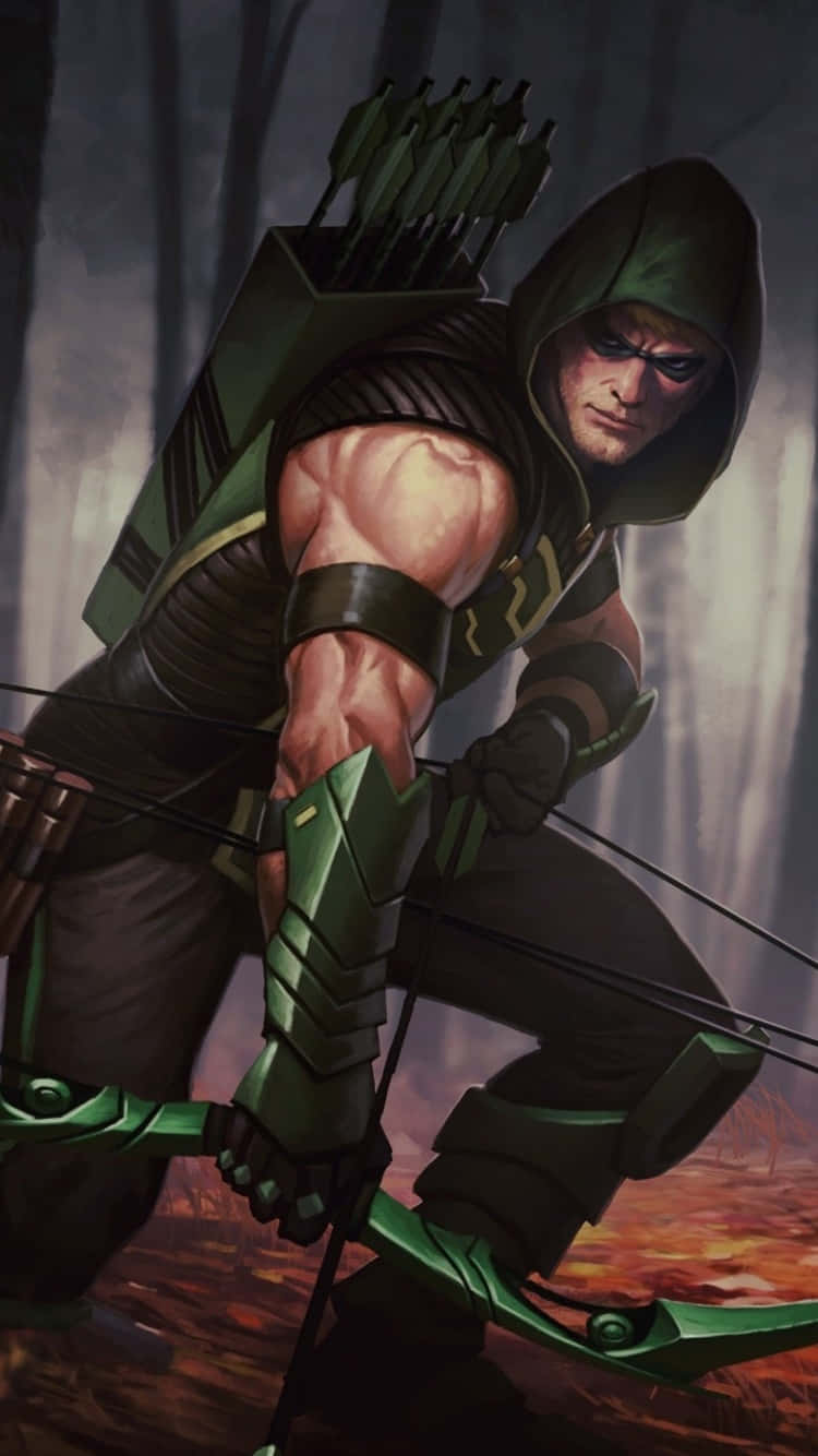 Bleibensie Mit Green Arrow Auf Ihrem Iphone Auf Dem Neuesten Stand Wallpaper