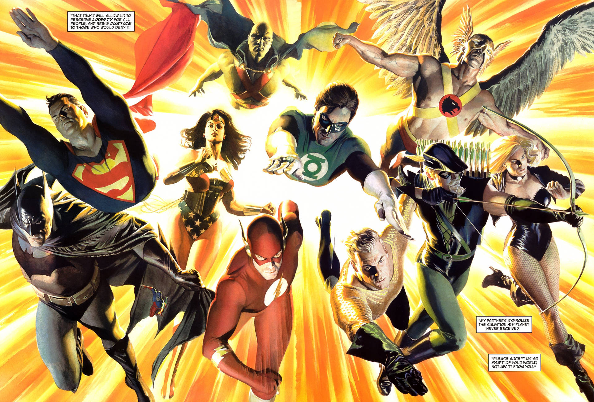 Green Arrow Justice League Background