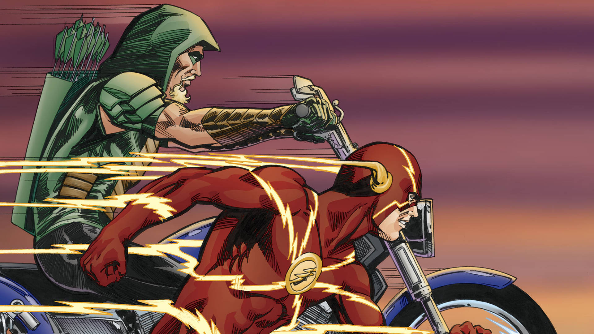 Green Arrow Motorcycle Background