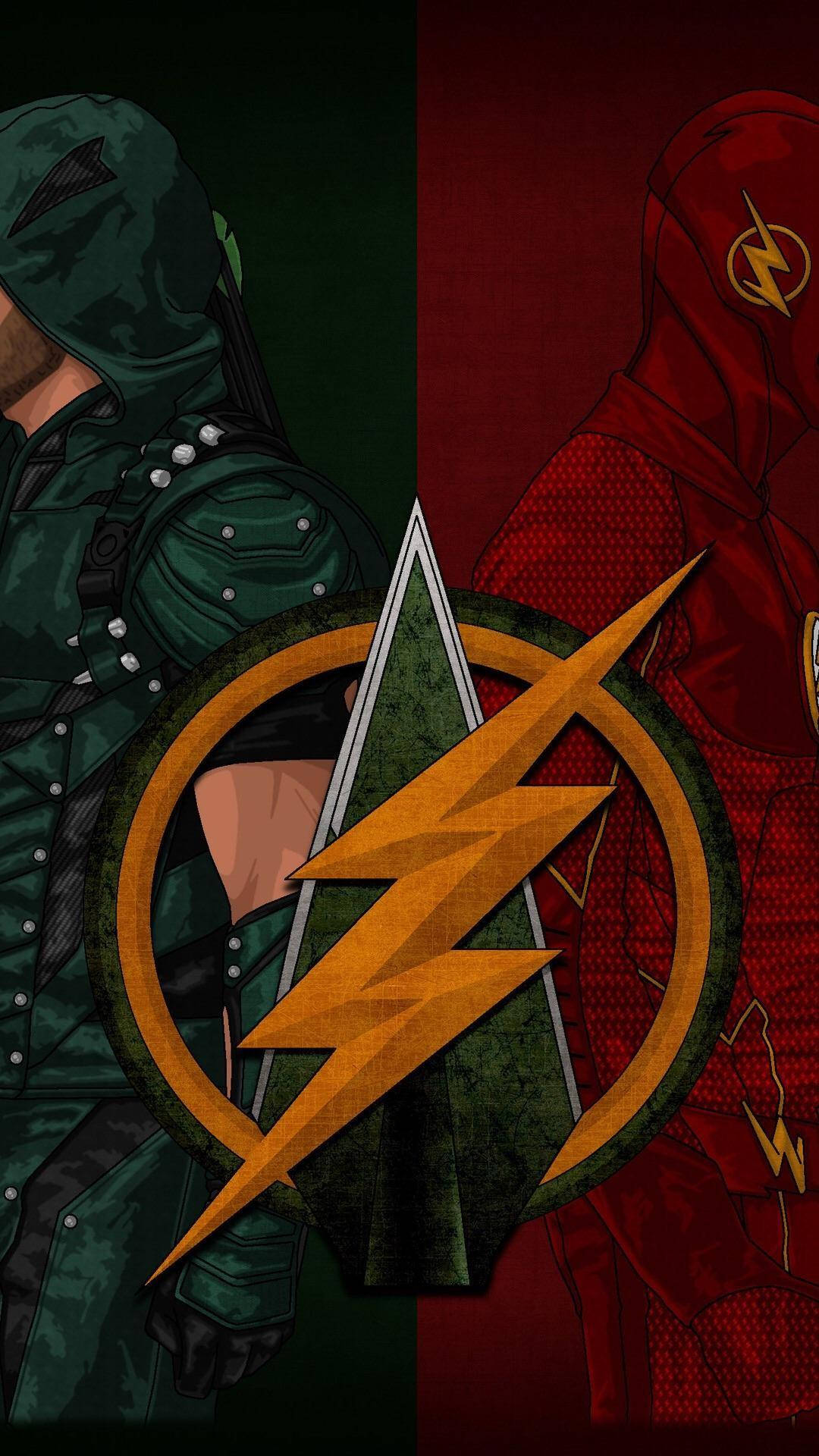 Green Arrow Vs The Flash iPhone Wallpaper