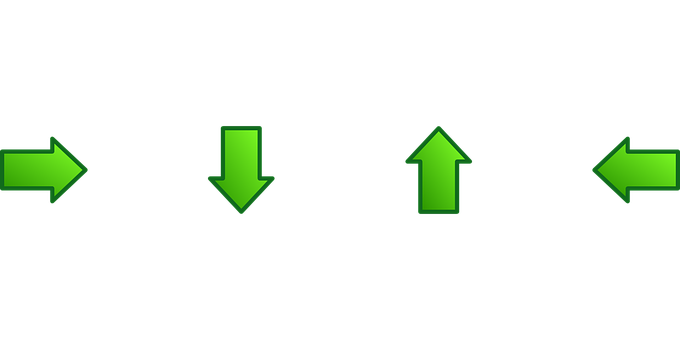 Green Arrows Directional Set PNG