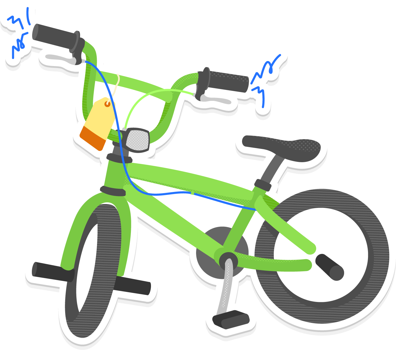 Green B M X Bike Illustration PNG