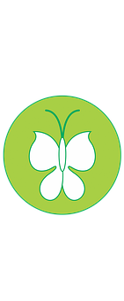 Green Background Butterfly Icon PNG