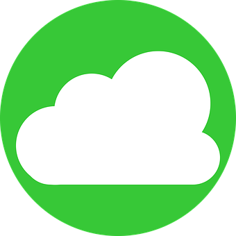 Green Background Cloud Icon PNG