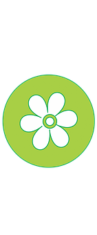 Green Background White Flower Icon PNG